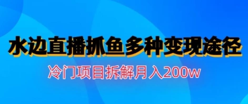 水边直播抓鱼，多种变现途径冷门项目，月入200w拆解【揭秘】_网创掘金