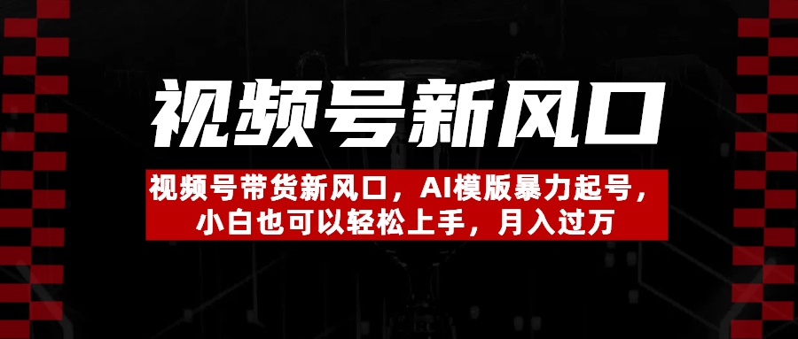 视频号带货新风口，AI模版暴力起号，小白也可以轻松上手，月入过万_网创掘金